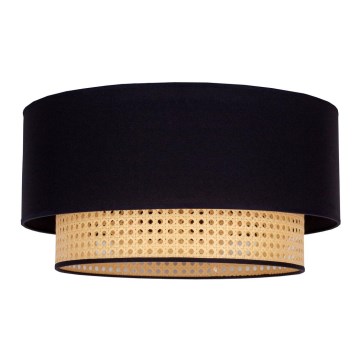 Duolla - Iluminação de teto BOHO 1xE27/15W/230V diâmetro 45 cm preto/vime