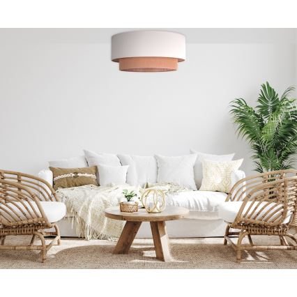 Duolla - Iluminação de teto BOHO 3xE27/15W/230V d. 60 cm bege/castanho