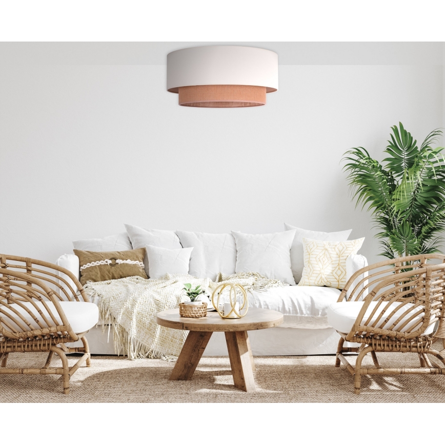 Duolla - Iluminação de teto BOHO 3xE27/15W/230V d. 60 cm bege/castanho