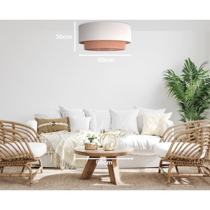 Duolla - Iluminação de teto BOHO 3xE27/15W/230V d. 60 cm bege/castanho