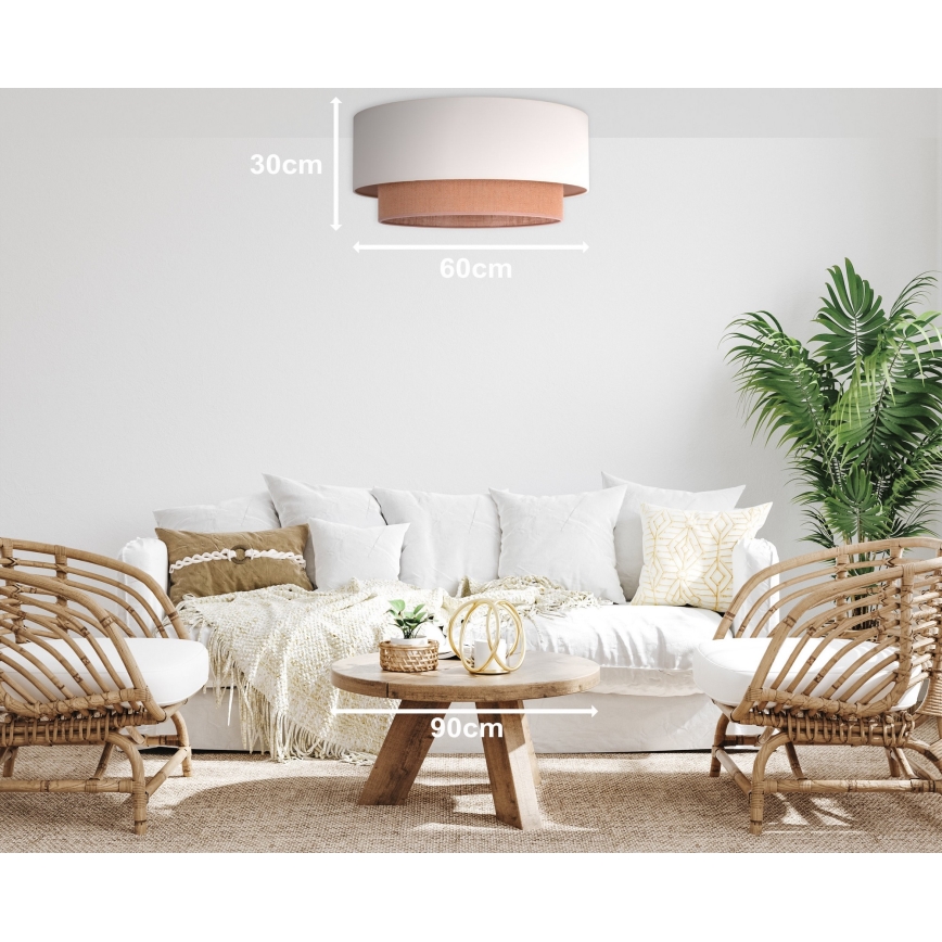 Duolla - Iluminação de teto BOHO 3xE27/15W/230V d. 60 cm bege/castanho