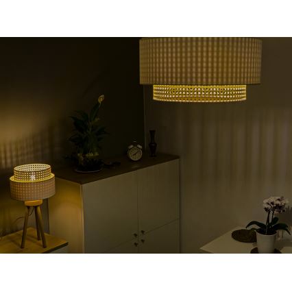 Duolla - Iluminação de teto BOHO 3xE27/15W/230V d. 60 cm cremoso/vime