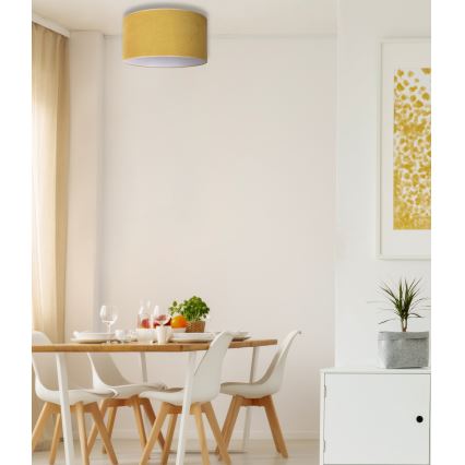 Duolla - Iluminação de teto BRISTOL 1xE27/15W/230V diâmetro 45 cm amarelo/branco