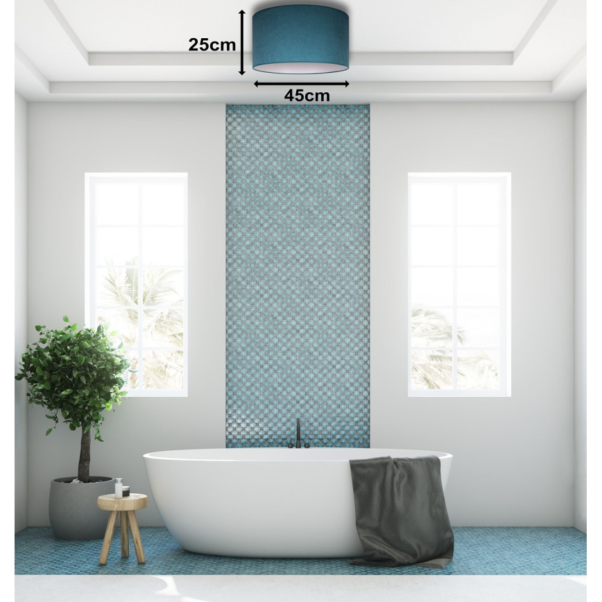 Duolla - Iluminação de teto BRISTOL 1xE27/15W/230V diâmetro 45 cm turquesa/branco