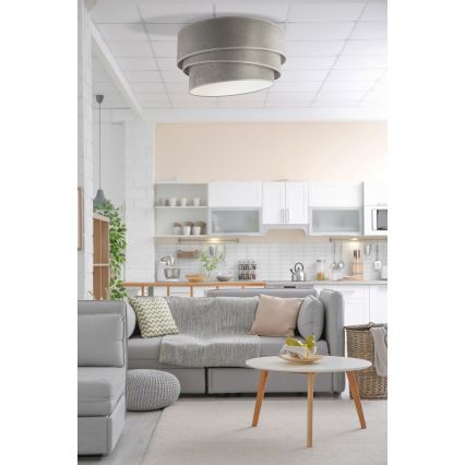 Duolla - Iluminação de teto DEVON 1xE27/40W/230V diâmetro 45 cm cinzento