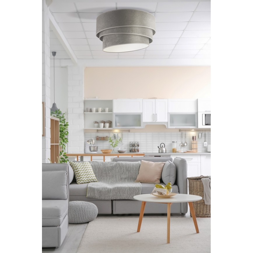 Duolla - Iluminação de teto DEVON 1xE27/40W/230V diâmetro 45 cm cinzento