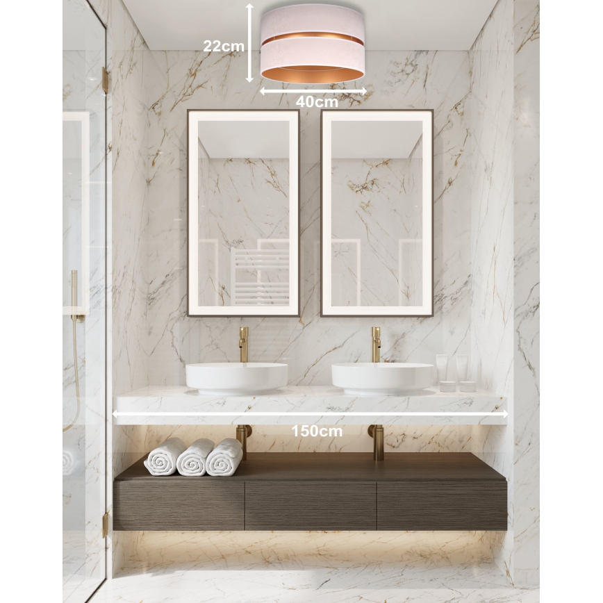 Duolla - Iluminação de teto DUO 1xE27/15W/230V diâmetro 40 cm bege/dourado