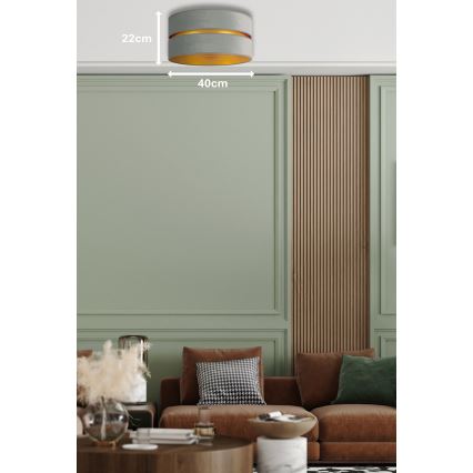Duolla - Iluminação de teto DUO 1xE27/15W/230V diâmetro 40 cm verde claro/dourado
