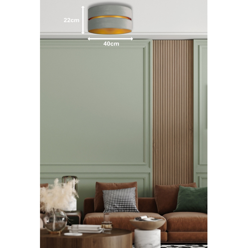 Duolla - Iluminação de teto DUO 1xE27/15W/230V diâmetro 40 cm verde claro/dourado