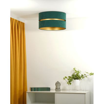 Duolla - Iluminação de teto DUO 1xE27/40W/230V diâmetro 40 cm verde/dourado