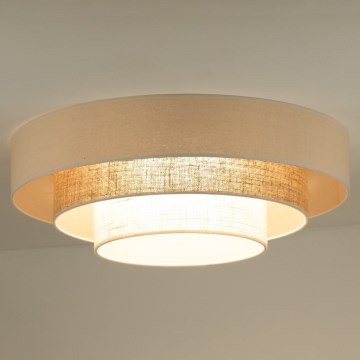 Duolla - Iluminação de teto LED LUNETA LED/26W/230V diâmetro 60 cm 4000K vime/bege/castanho
