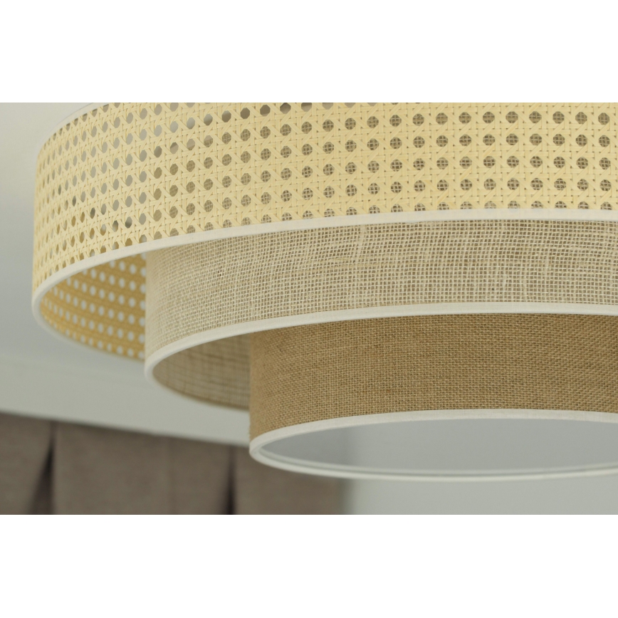 Duolla - Iluminação de teto LED LUNETA LED/26W/230V diâmetro 60 cm 4000K vime/bege/castanho