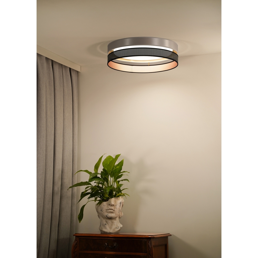 Duolla - Iluminação de teto LED ROLLER DUO SHINY LED/24W/230V diâmetro 45 cm prateado/preto
