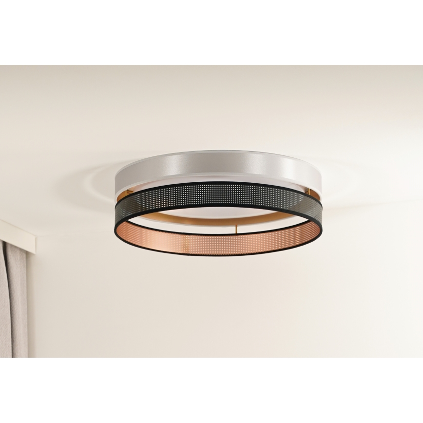 Duolla - Iluminação de teto LED ROLLER DUO SHINY LED/24W/230V diâmetro 45 cm prateado/preto