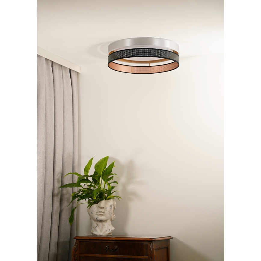 Duolla - Iluminação de teto LED ROLLER DUO SHINY LED/24W/230V diâmetro 45 cm prateado/preto