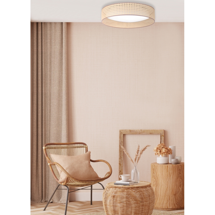 Duolla - Iluminação de teto LED ROLLER LED/24W/230V diâmetro 45 cm vime