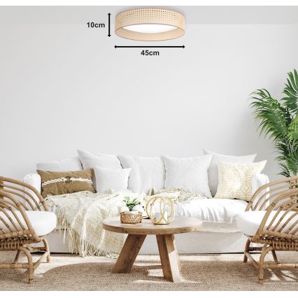 Duolla - Iluminação de teto LED ROLLER LED/24W/230V diâmetro 45 cm vime