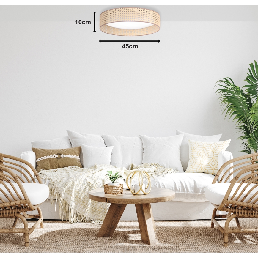 Duolla - Iluminação de teto LED ROLLER LED/24W/230V diâmetro 45 cm vime