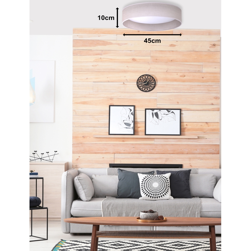 Duolla - Iluminação de teto LED ROLLER LED/24W/230V iluminação diâmetro 45 cm cinzento