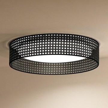 Duolla - Iluminação de teto LED ROLLER RATTAN LED/24W/230V diâmetro 45 cm preto