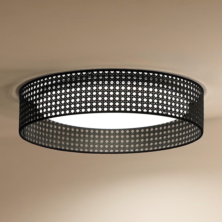 Duolla - Iluminação de teto LED ROLLER RATTAN LED/24W/230V diâmetro 45 cm preto