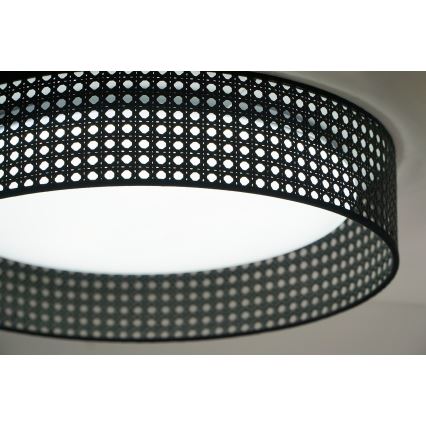 Duolla - Iluminação de teto LED ROLLER RATTAN LED/24W/230V diâmetro 45 cm preto