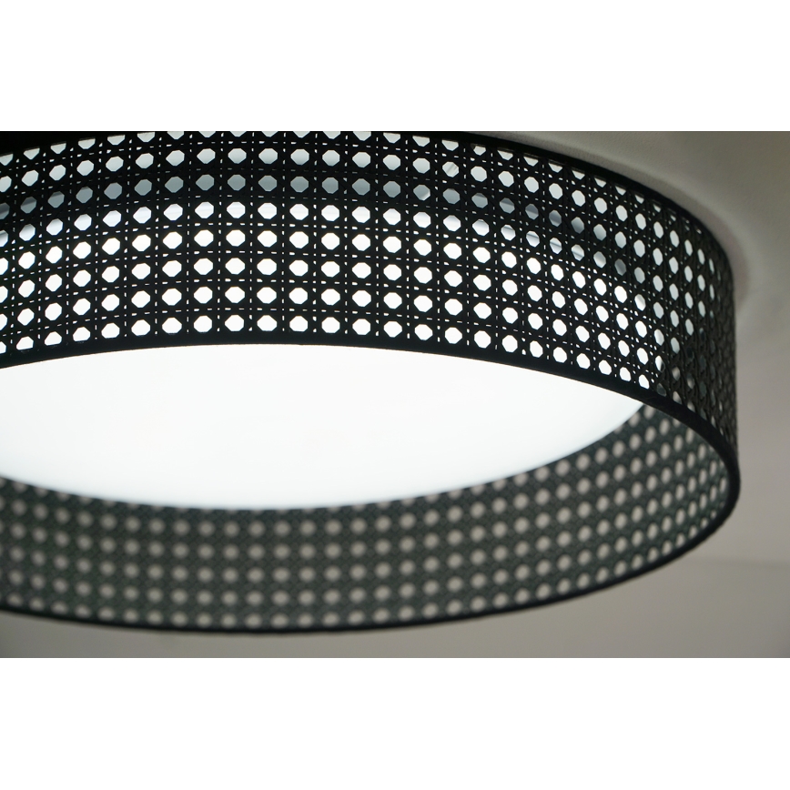 Duolla - Iluminação de teto LED ROLLER RATTAN LED/24W/230V diâmetro 45 cm preto