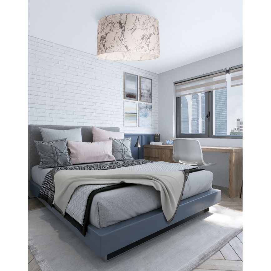 Duolla - Iluminação de teto MARBLE 1xE27/40W/230V diâmetro 45 cm branco/cinzento