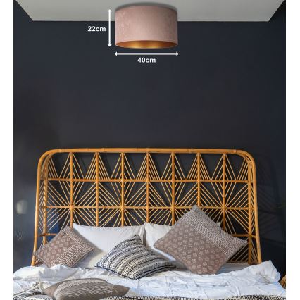 Duolla - Iluminação de teto ROLLER 1xE27/15W/230V diâmetro 40 cm bege/dourado