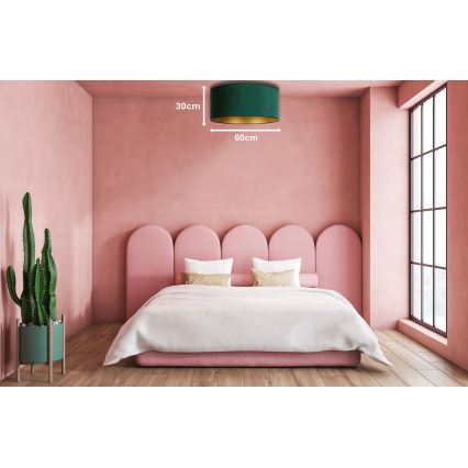 Duolla - Iluminação de teto ROLLER 3xE27/15W/230V diâmetro 60 cm escuro verde/dourado