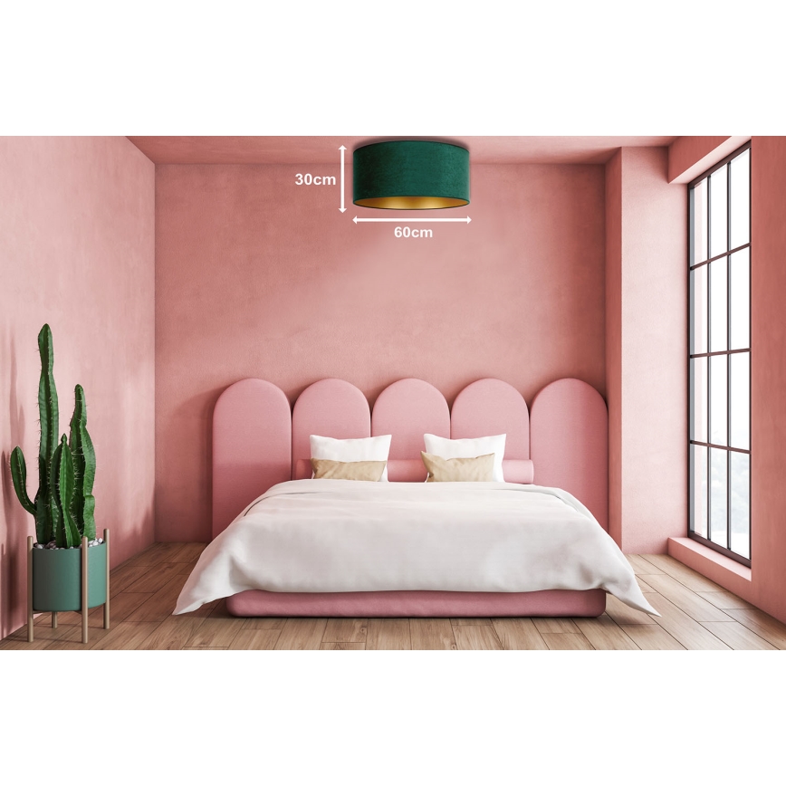 Duolla - Iluminação de teto ROLLER 3xE27/15W/230V diâmetro 60 cm escuro verde/dourado