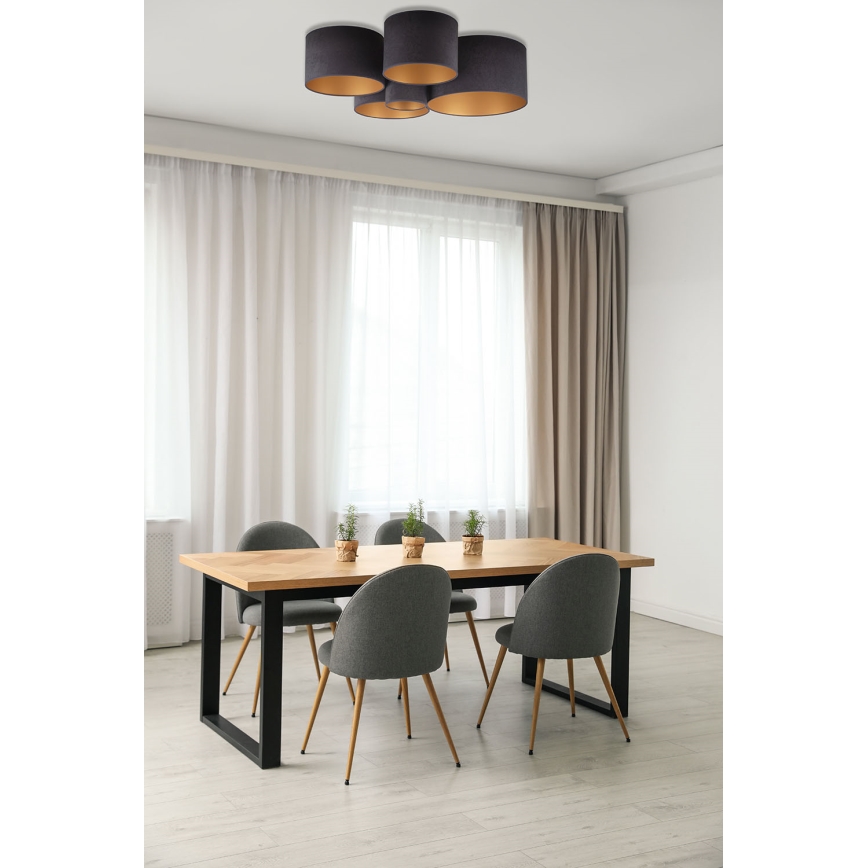 Duolla - Iluminação de teto ROLLER PENTO 5xE27/60W/230V antracite