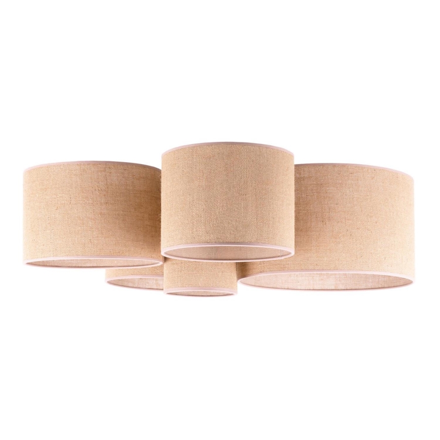 Duolla - Iluminação de teto ROLLER PENTO 5xE27/60W/230V bege