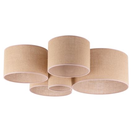 Duolla - Iluminação de teto ROLLER PENTO 5xE27/60W/230V bege