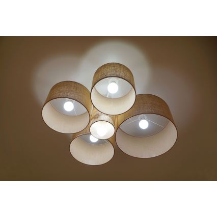 Duolla - Iluminação de teto ROLLER PENTO 5xE27/60W/230V bege
