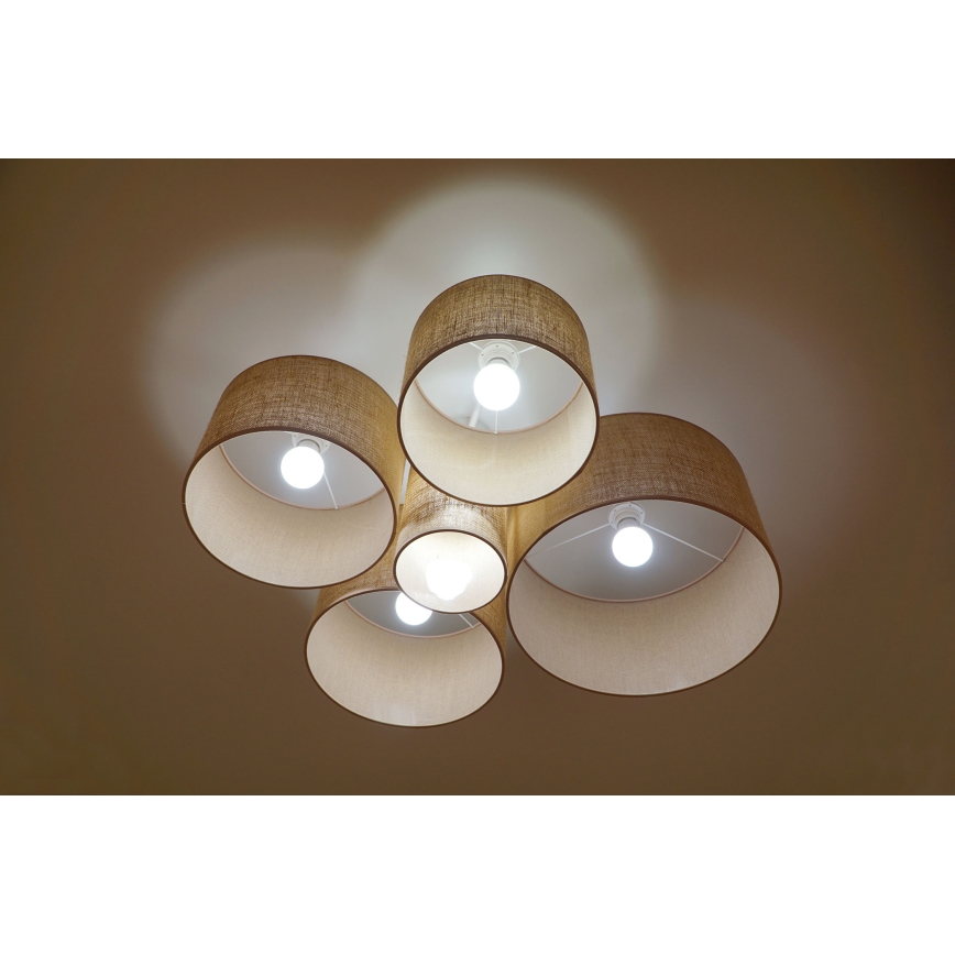 Duolla - Iluminação de teto ROLLER PENTO 5xE27/60W/230V bege