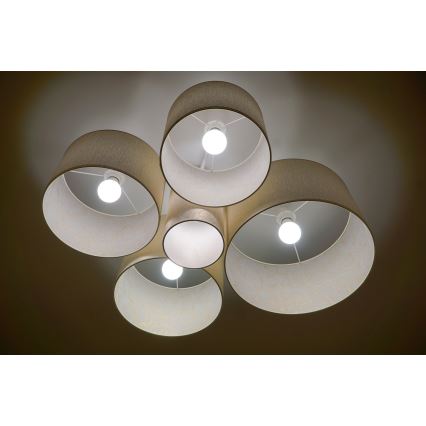 Duolla - Iluminação de teto ROLLER PENTO 5xE27/60W/230V dourada