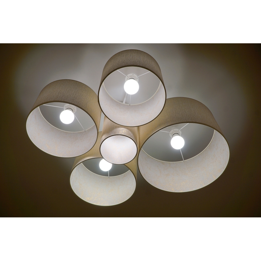 Duolla - Iluminação de teto ROLLER PENTO 5xE27/60W/230V dourada