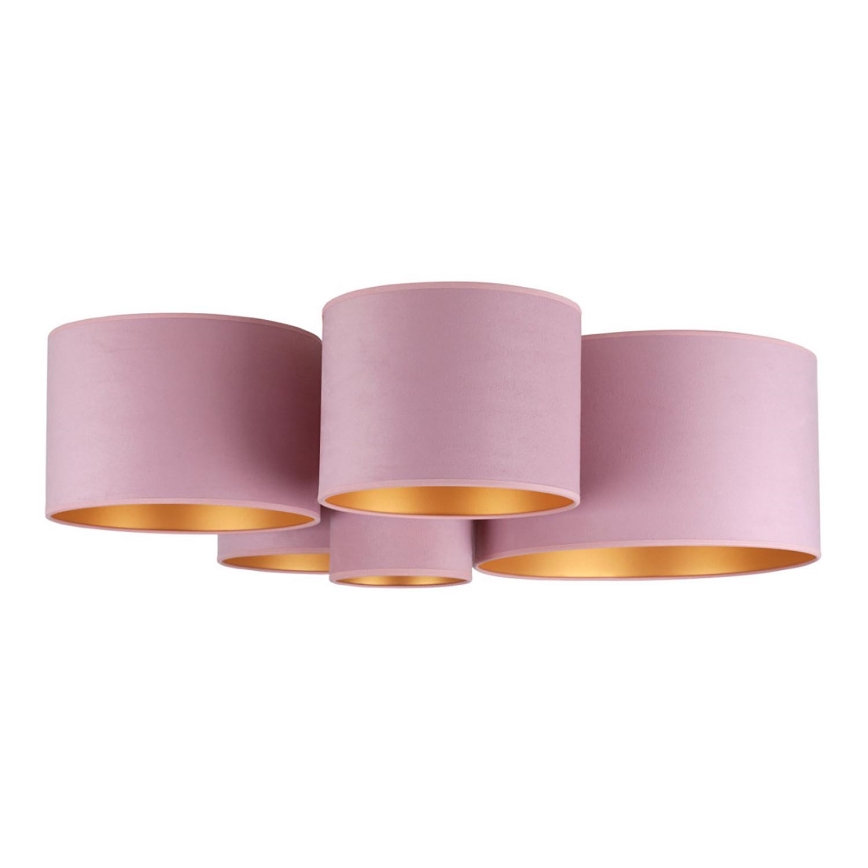 Duolla - Iluminação de teto ROLLER PENTO 5xE27/60W/230V rosa