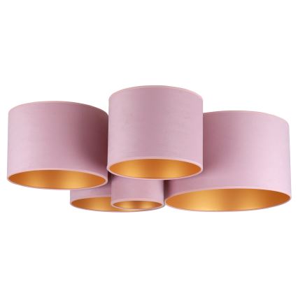 Duolla - Iluminação de teto ROLLER PENTO 5xE27/60W/230V rosa