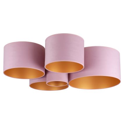Duolla - Iluminação de teto ROLLER PENTO 5xE27/60W/230V rosa