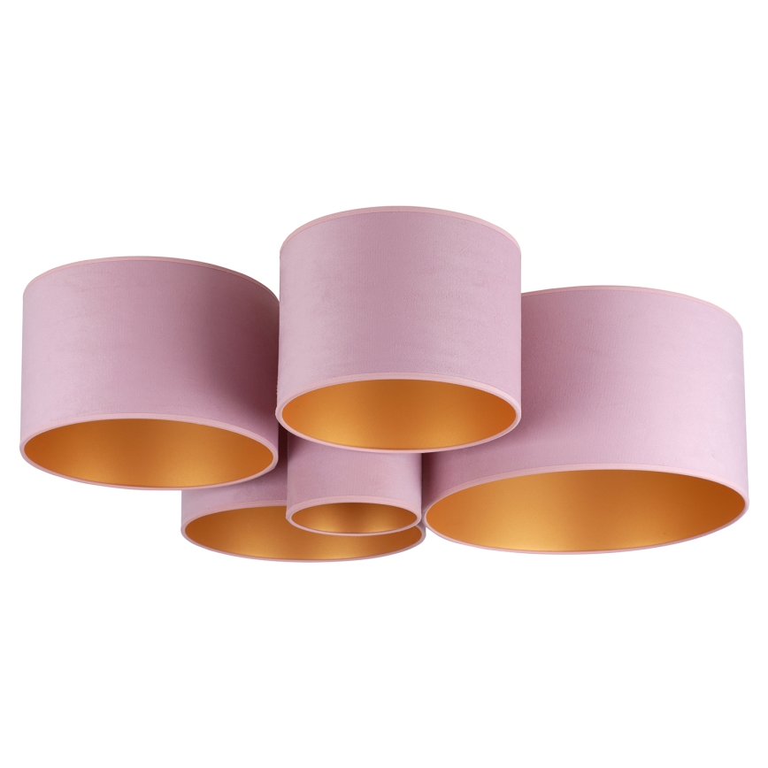 Duolla - Iluminação de teto ROLLER PENTO 5xE27/60W/230V rosa