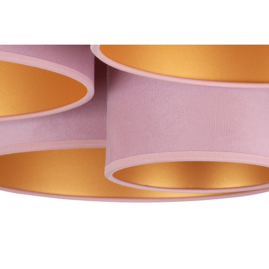 Duolla - Iluminação de teto ROLLER PENTO 5xE27/60W/230V rosa