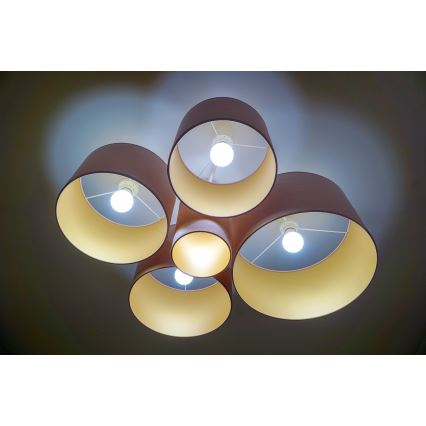 Duolla - Iluminação de teto ROLLER PENTO 5xE27/60W/230V rosa