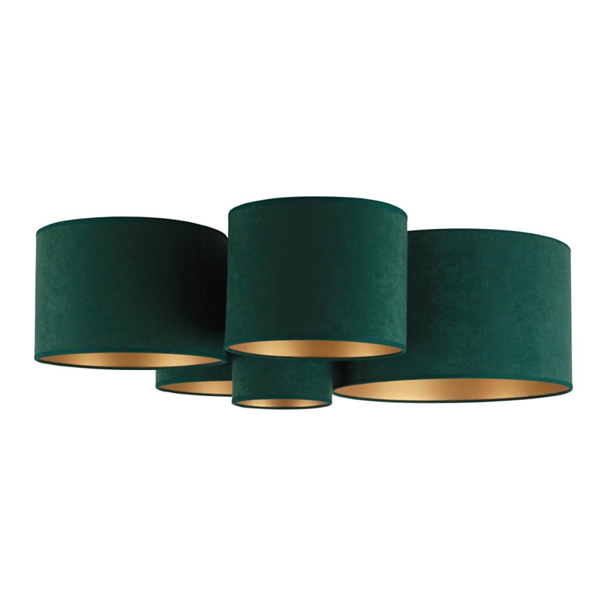 Duolla - Iluminação de teto ROLLER PENTO 5xE27/60W/230V verde/dourada