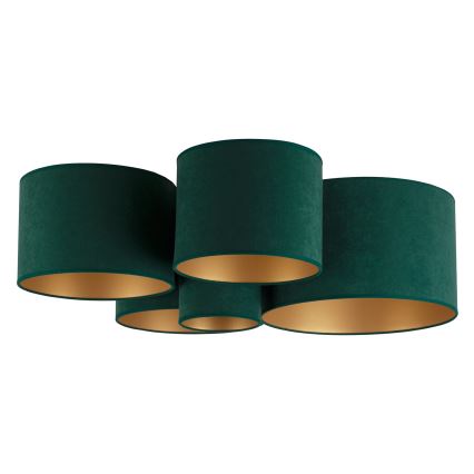 Duolla - Iluminação de teto ROLLER PENTO 5xE27/60W/230V verde/dourada