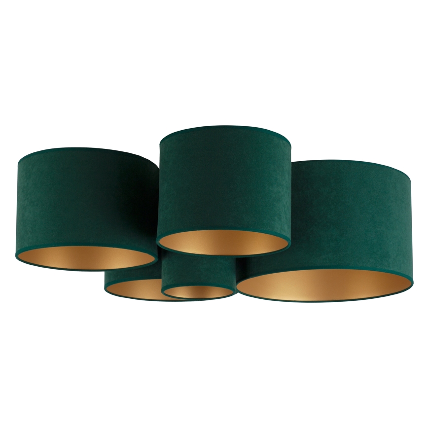 Duolla - Iluminação de teto ROLLER PENTO 5xE27/60W/230V verde/dourada