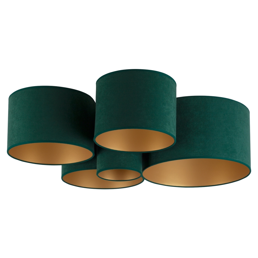 Duolla - Iluminação de teto ROLLER PENTO 5xE27/60W/230V verde/dourada