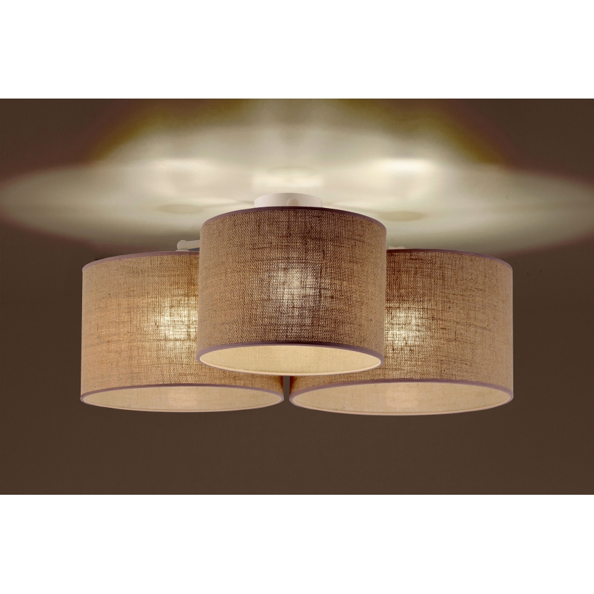 Duolla - Iluminação de teto ROLLER TRIO 3xE27/60W/230V bege