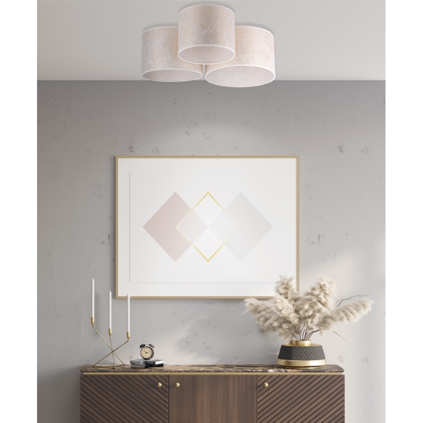 Duolla - Iluminação de teto ROLLER TRIO 3xE27/60W/230V branco/dourada